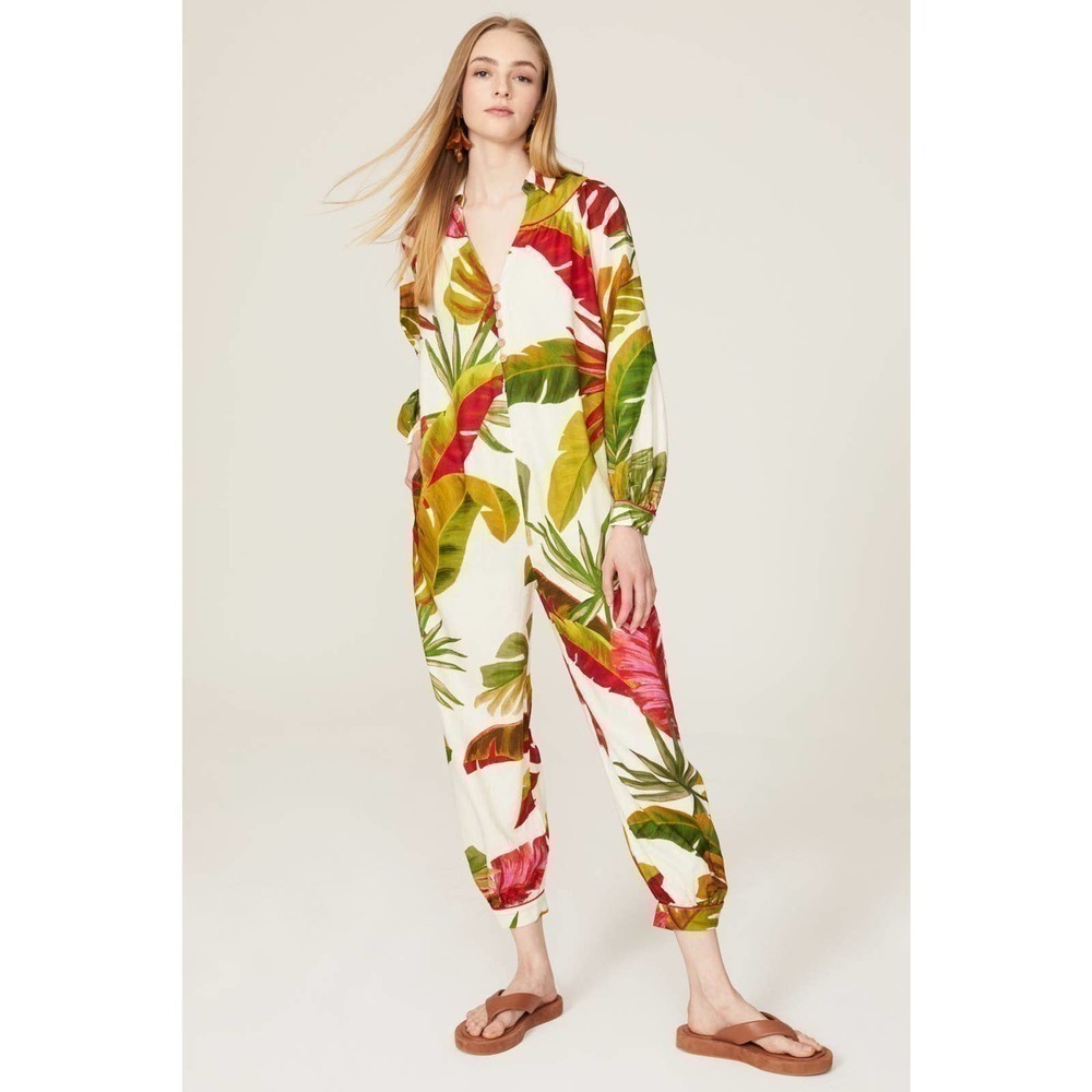 FARM Rio  Spring Forest Jumpsuit One Piece Long Sleeves Multicolor Size XS